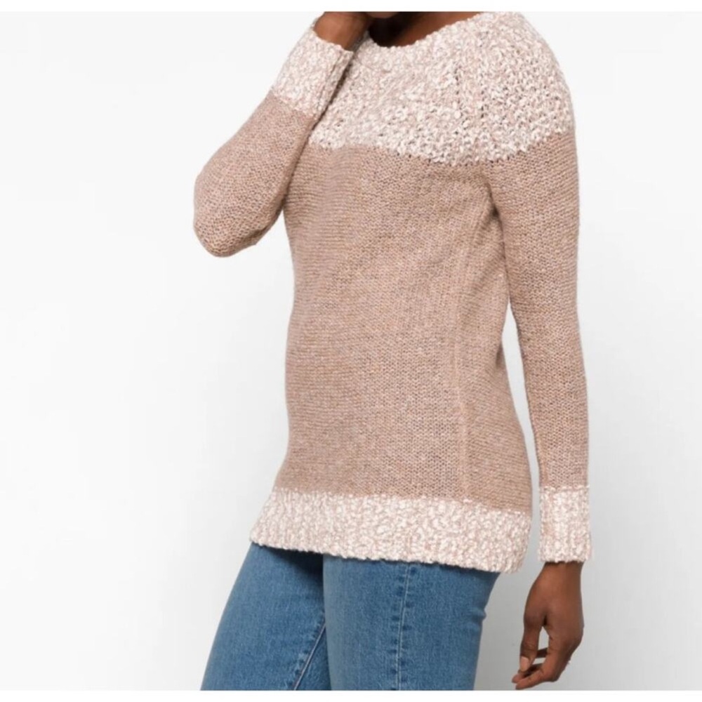 Fate Women's Cream and Tan Knit Sweater - Picture 2 of 8